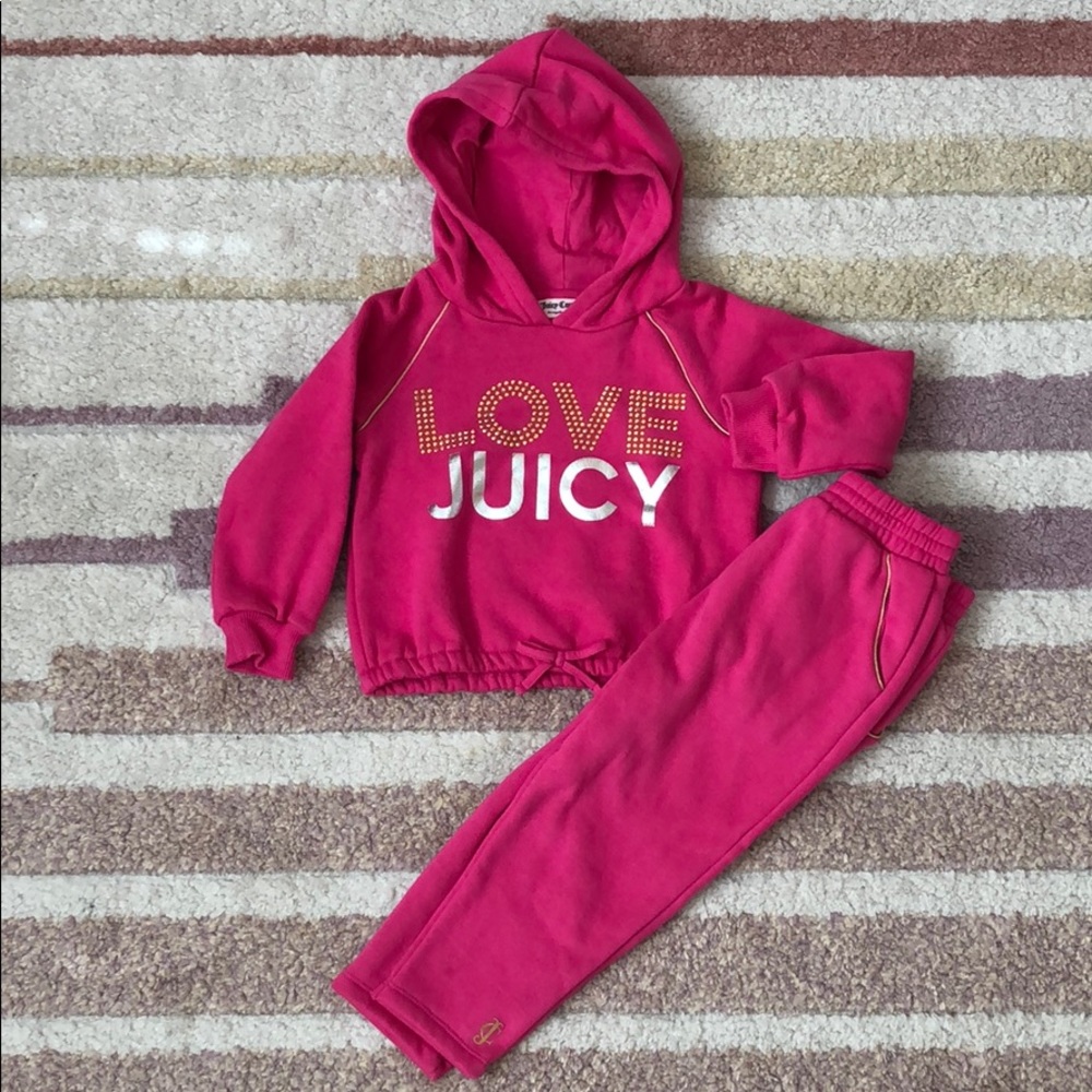 Juicy Couture Girls Pink Matching Sweatsuit